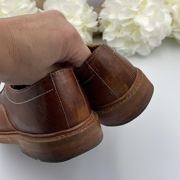 ALLEN Edmonds BRUCE Chestnut Tan Leather Shoes Mens 7 D - Picture 5 of 8